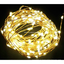 Luces de nido de alambre de cobre LED amarillas, luces de Navidad LED